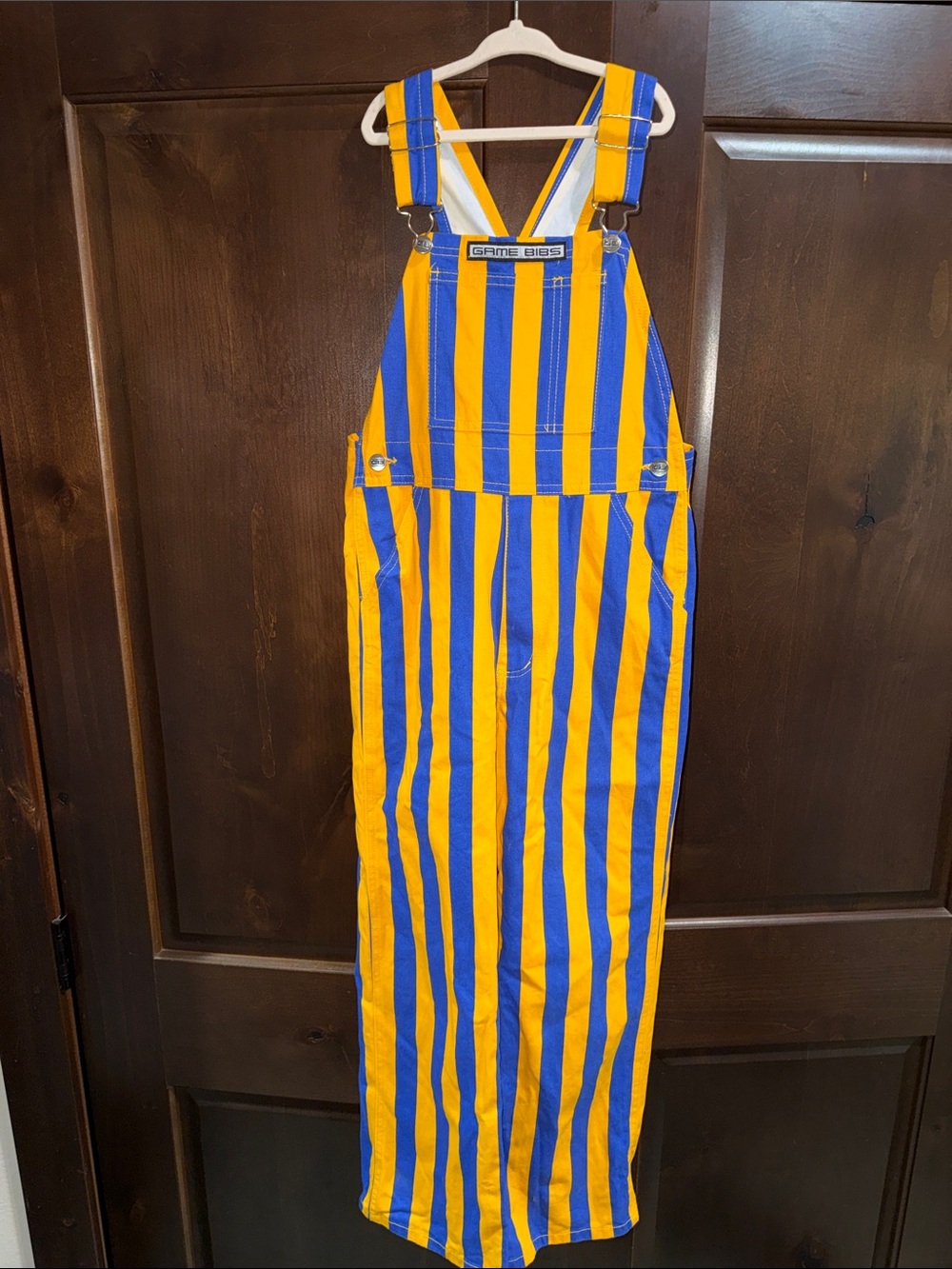 Gameday youth Yellow & Blue Striped Overalls